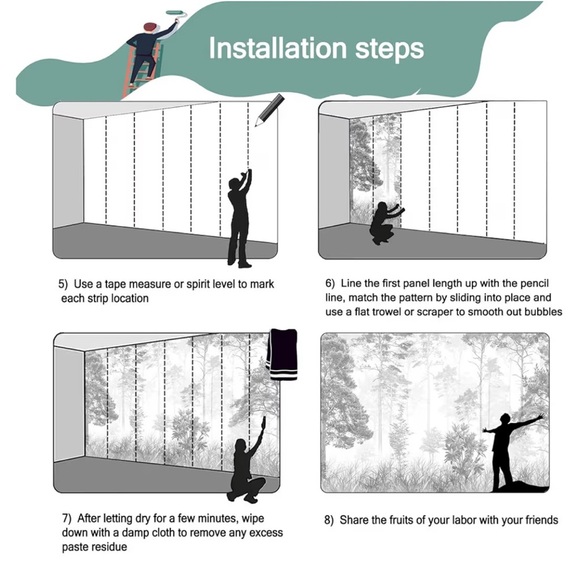 Elegant Gray Jungle Tropical Plant Wallpaper/Wall Mural - Picture 5 of 7